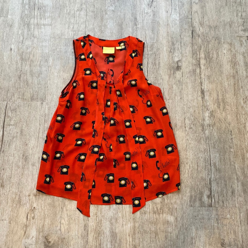 Maeve Anthropologie I Novelty Silk Blouse